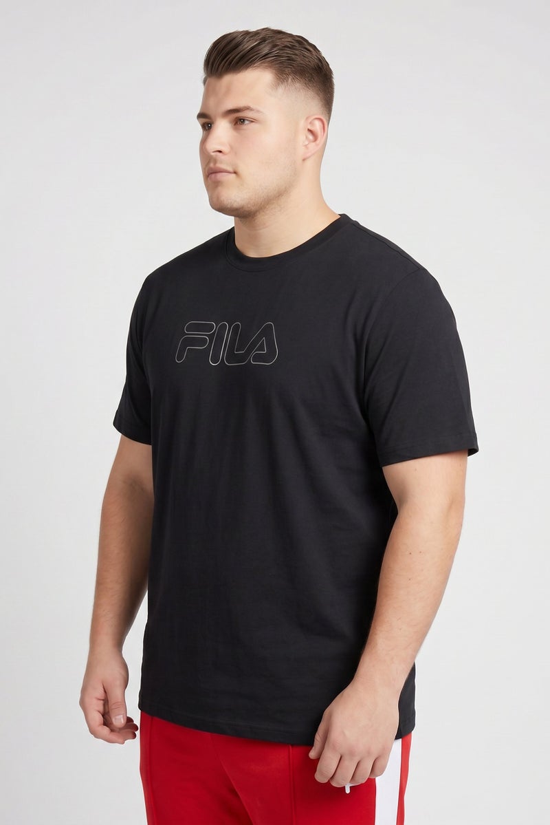 FILA Men Sportswear Fit Short Sleeve Outdoor T-Shirt, Black - Image 3