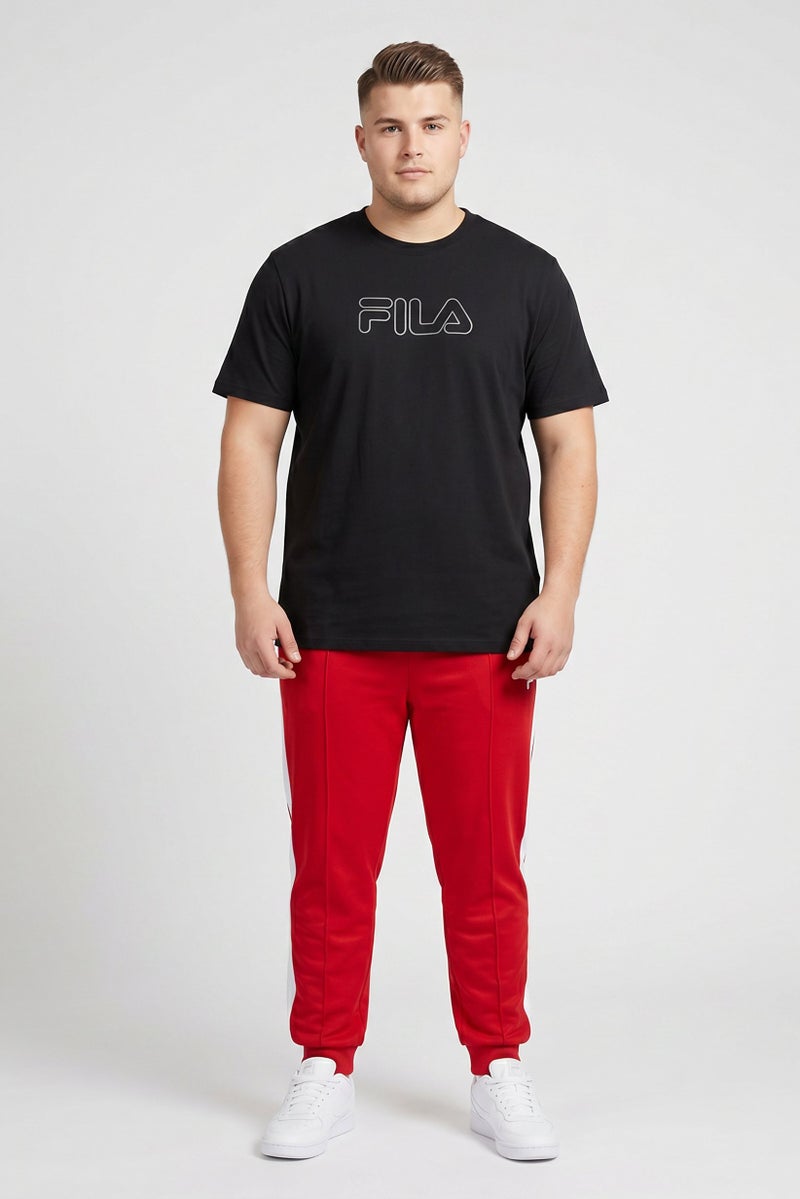 FILA Men Sportswear Fit Short Sleeve Outdoor T-Shirt, Black - Image 2