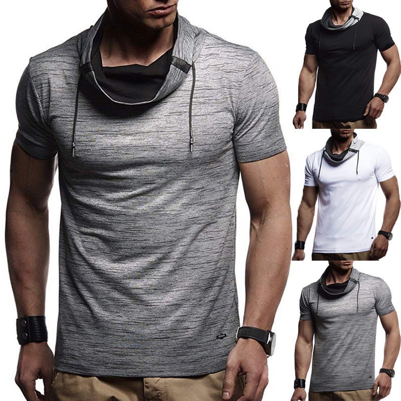 2025 Summer Cross-Border Foreign Trade New Product Short-Sleeved Patchwork Color-Blocked Base Shirt Men's T-Shirt Large Size Short-Sleeved T-Shirt - Image 3