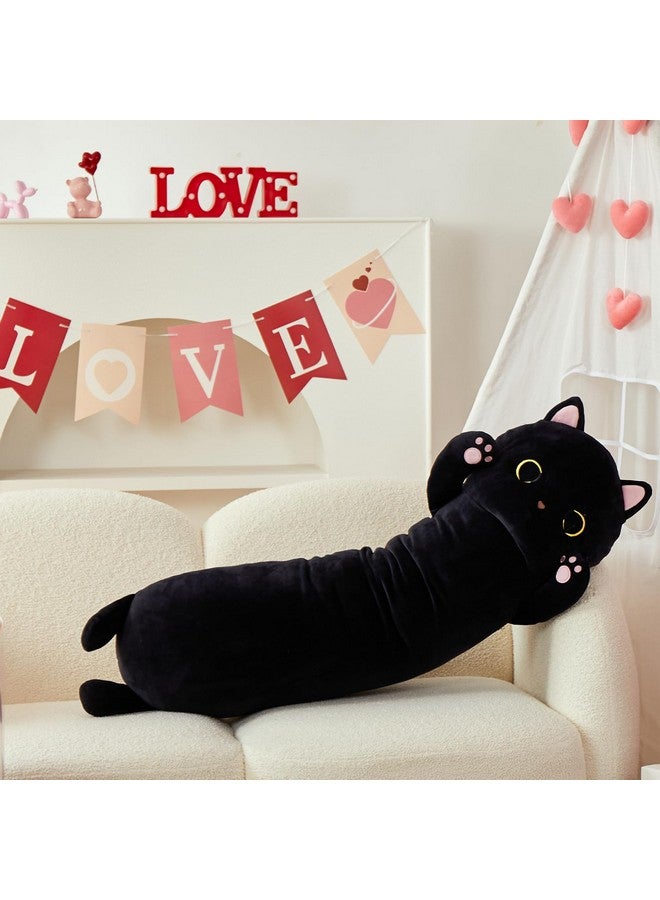 MaoGoLan وسادة قطة طويلة من ماو غولان للأطفال، 44'' حيوان محشو قطة كبيرة للبالغين، وسادة جسم قطة طويلة للبنات، دمية وسادة كبيرة من القطط المحشوة، ألعاب محشوة كبيرة - Image 2