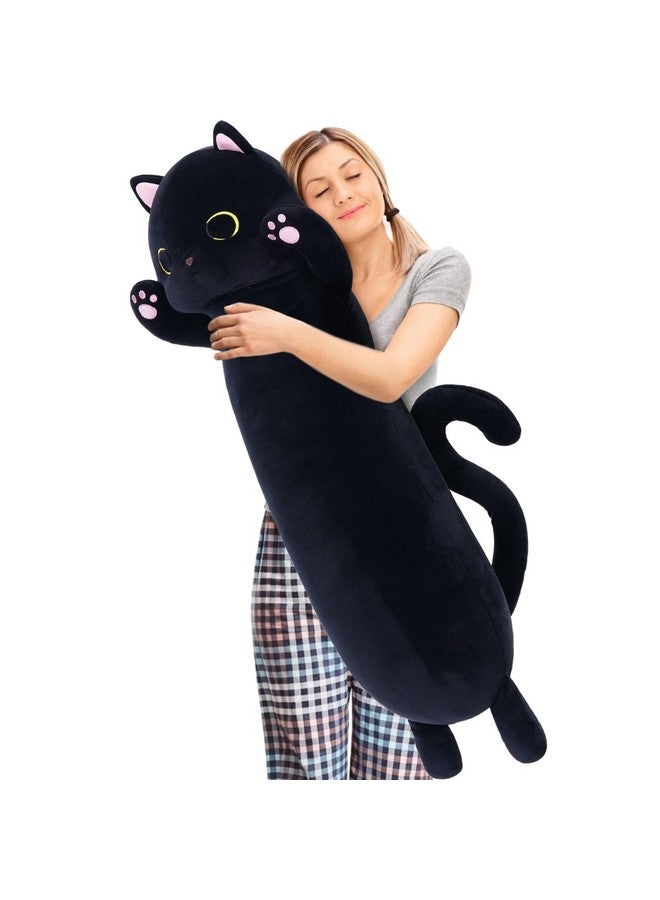 MaoGoLan وسادة قطة طويلة من ماو غولان للأطفال، 44'' حيوان محشو قطة كبيرة للبالغين، وسادة جسم قطة طويلة للبنات، دمية وسادة كبيرة من القطط المحشوة، ألعاب محشوة كبيرة - Image 1