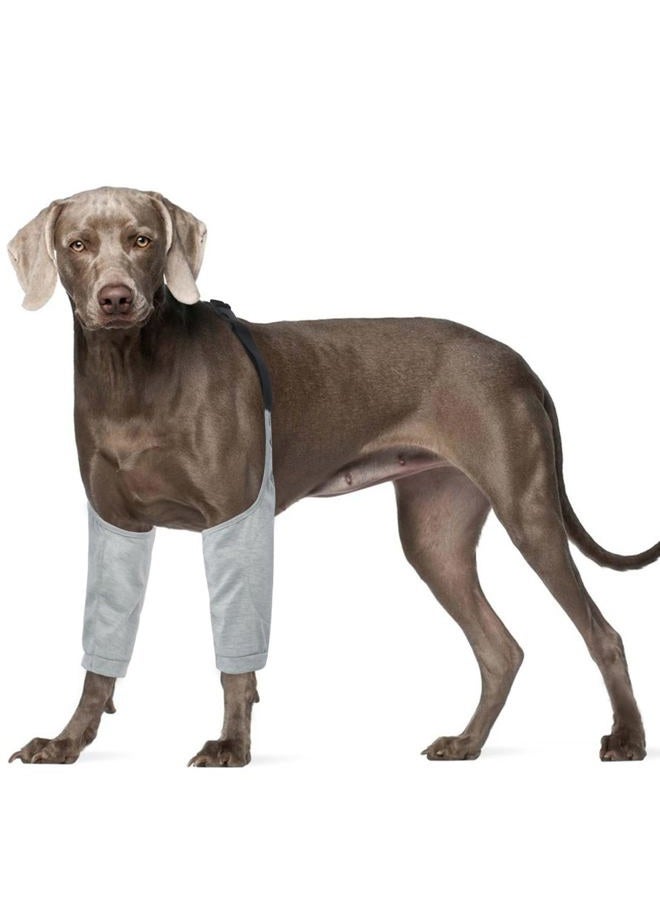 ROZKITCH Dog Surgery Recovery Sleeve for Front Legs, Pet Prevent Licking Wound Elbow Brace Protector, Dog Leg Sleeve to Stop Licking Cone Collar Alternative for Sprain ACL CCL Arthritis Grey 2XL - Image 1