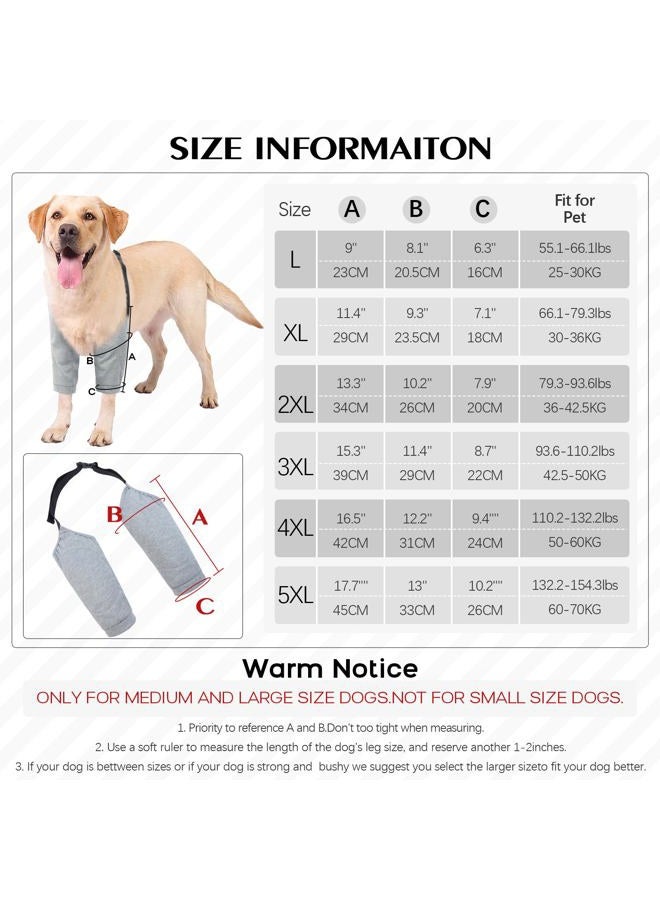 ROZKITCH Dog Surgery Recovery Sleeve for Front Legs, Pet Prevent Licking Wound Elbow Brace Protector, Dog Leg Sleeve to Stop Licking Cone Collar Alternative for Sprain ACL CCL Arthritis Grey 2XL - Image 4