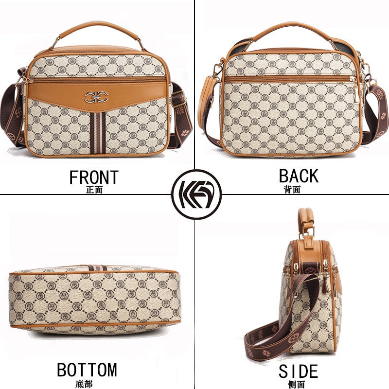 Women'S Bag Mother'S New 2024 Large-Capacity Handbag Letter Simple Middle-Aged Bag Shoulder Messenger Bag A Generation Of Hair - Image 3