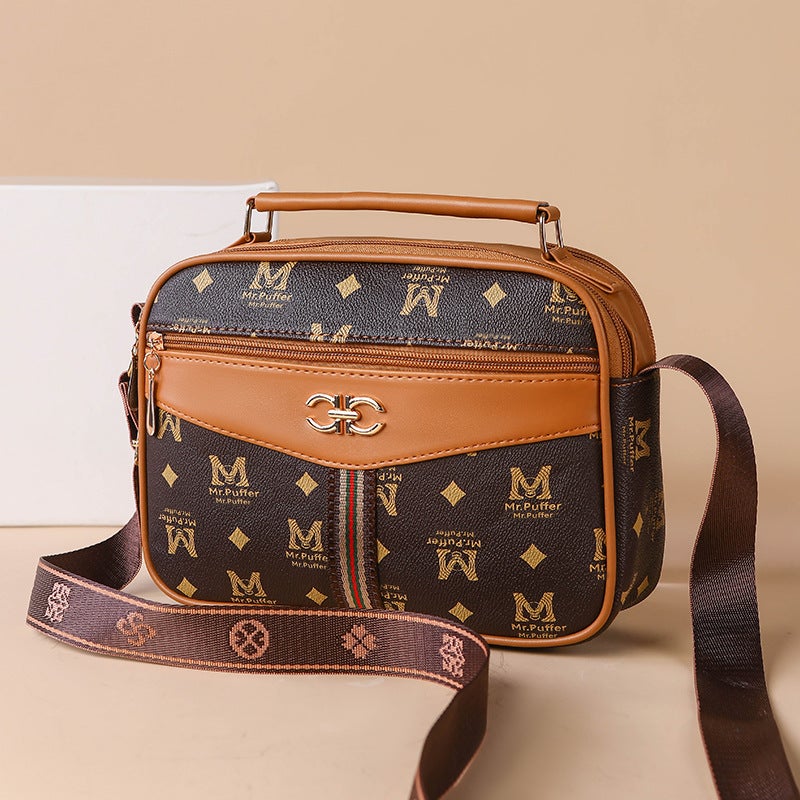 Women'S Bag Mother'S New 2024 Large-Capacity Handbag Letter Simple Middle-Aged Bag Shoulder Messenger Bag A Generation Of Hair - Image 2