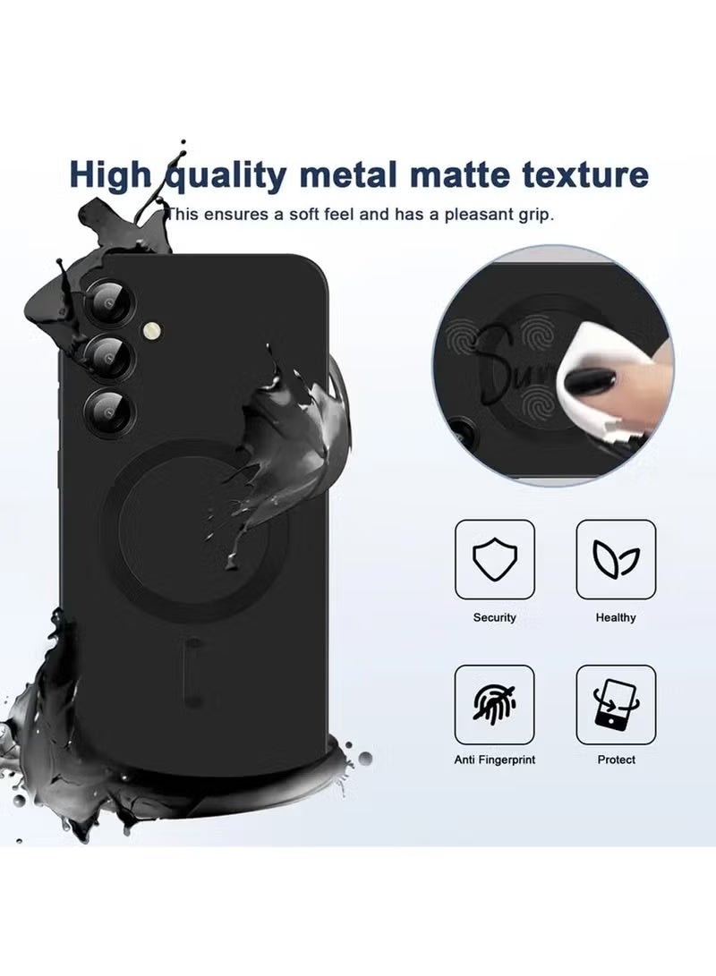 إكس ليفيل سامسونج غالاكسي A16 حالة مع حماية عدسة الكاميرا الكاملة,لينة TPU مكافحة الخدش صدمة حالة الهاتف مع الشحن اللاسلكي لسامسونج غالاكسي A16,أسود - Image 2