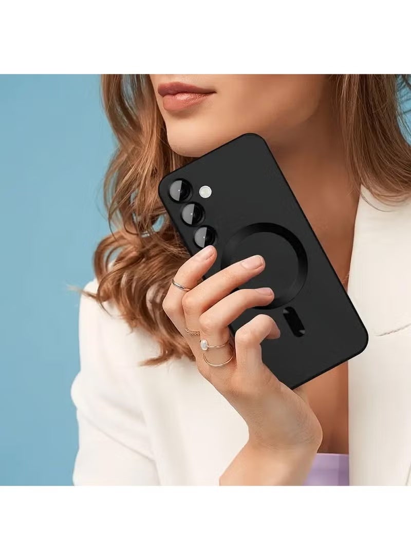 إكس ليفيل سامسونج غالاكسي A16 حالة مع حماية عدسة الكاميرا الكاملة,لينة TPU مكافحة الخدش صدمة حالة الهاتف مع الشحن اللاسلكي لسامسونج غالاكسي A16,أسود - Image 3