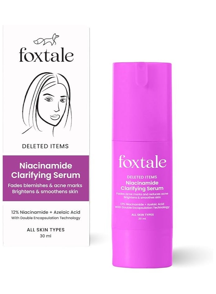 foxtale 12% Niacinamide Face Serum with Azelaic Acid for Oil Control & Brightening | Reduces Acne, Blemishes & Acne Marks | Brightens & Smoothens Skin | Face Serum for Women & Men | 30 ml - Image 1