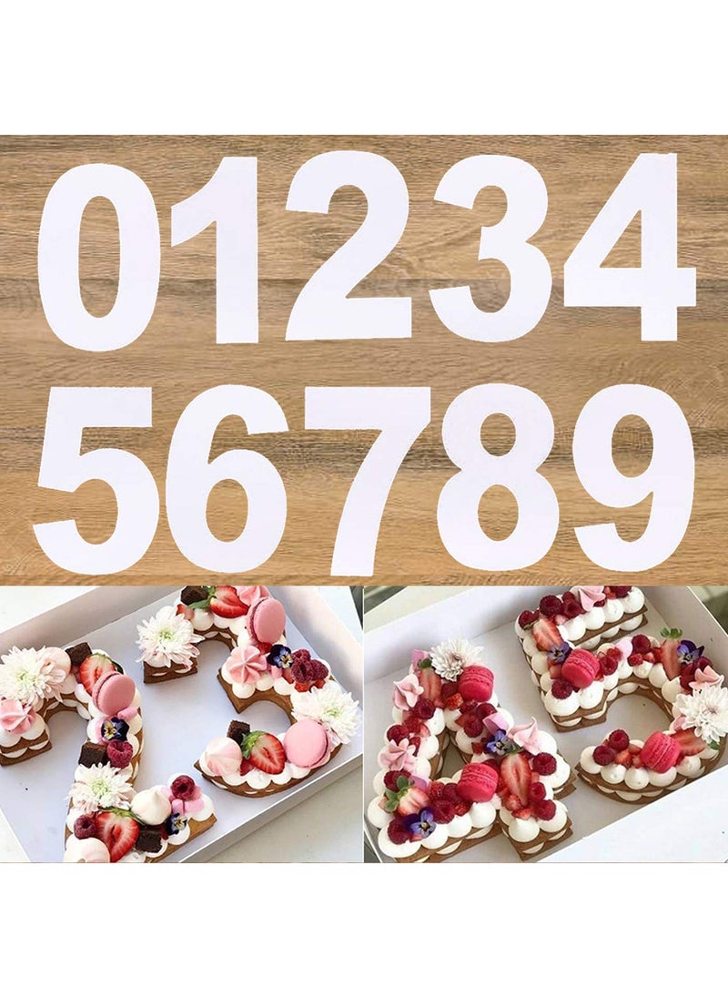 MLOLM 0-8 Numeral Cake Stencils Molds 14 Inch Arabic Number Cake Maker Decorative Fillings Layered Cake Baking Tools for DIY Wedding Birthday Anniversary (14 inch)  - Image 1