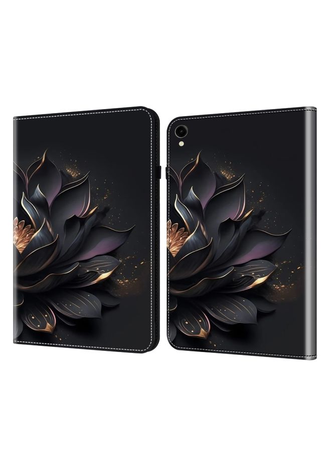HuHa Case Cover For Samsung Galaxy Tab S7/S8/S9/S9 FE Crystal Texture Painted Leather Tablet Case Purple Lotus 