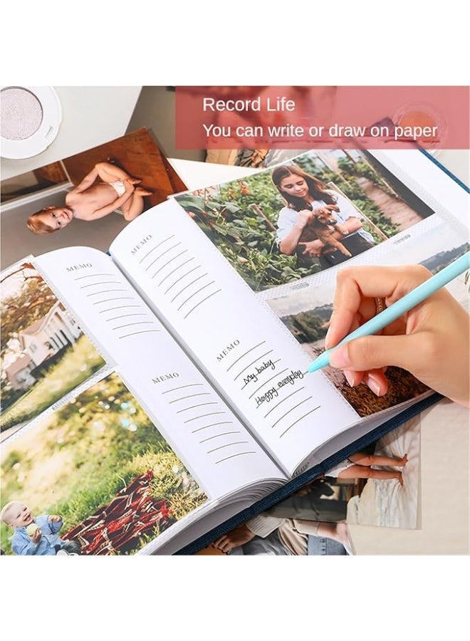 Arabest 200 Pockets Photo Album with Writing Space and Front Window, Waterproof Linen Photo Album for 4 * 6 Inches photos, Portable Photo Album for Baby Travel Wedding Family - Image 4