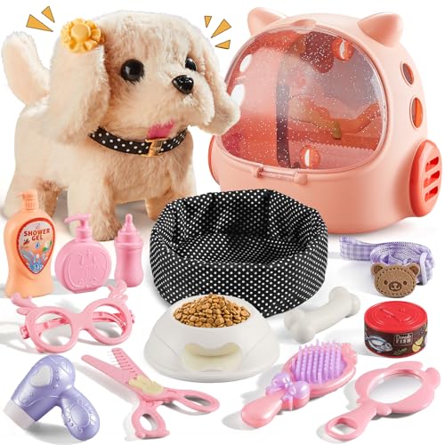 Vanvimen 16 Pcs Robot Dog Toys for Girls Toys for 3 4 5 6 7 8 Year Old Girls Kids Boys Realistic Robot Puppy Toy for 57 68 Ideas Birthday Gifts for Girl 3 4 5 6 Year Old - Image 1