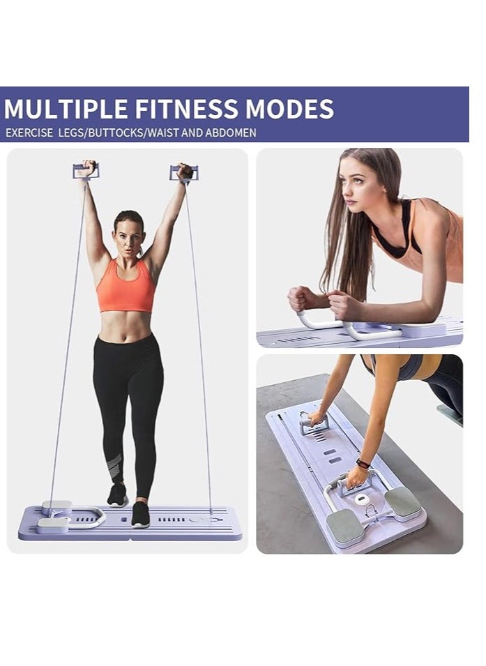 Generic Ab Roller Wheel, Versatile Plank fitness Trainer Board, with Resistance Bands, Knee Mat, Push-Up Bar - 5 in 1 Fitness Equipment, Fold storage Exercise Machine, Home Gym Yoga Workout Equipment, Pedal  - Image 1