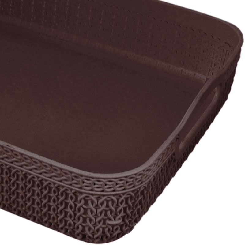 Kuber Industries Heart Home Q-4 Designer Plastic Storage Basket For Store Fruits, Vegetables, Magazines, Cosmetics, Stationary (Brown)-50HH01564 - Image 5