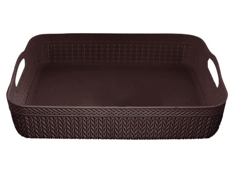 Kuber Industries Heart Home Q-4 Designer Plastic Storage Basket For Store Fruits, Vegetables, Magazines, Cosmetics, Stationary (Brown)-50HH01564 - Image 2