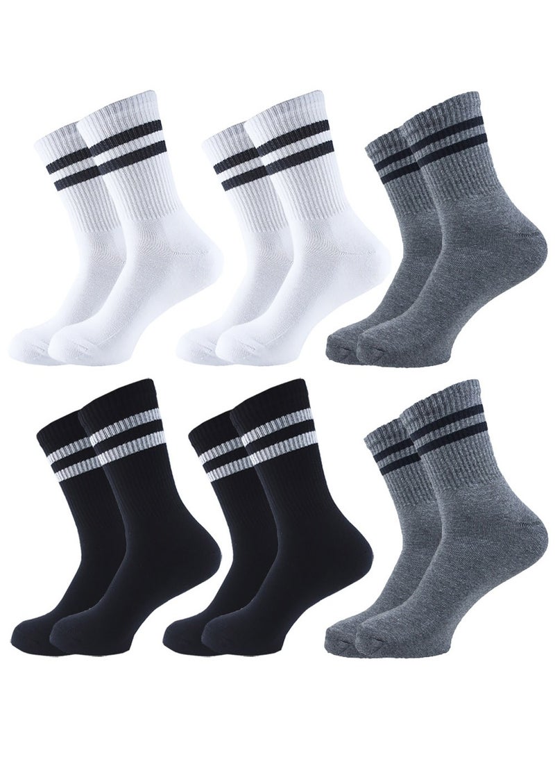 سام سوكس للرجال مجموعة من 6 شراب نص فوطة رياضى اسود-ابيض-رصاصى - Image 1