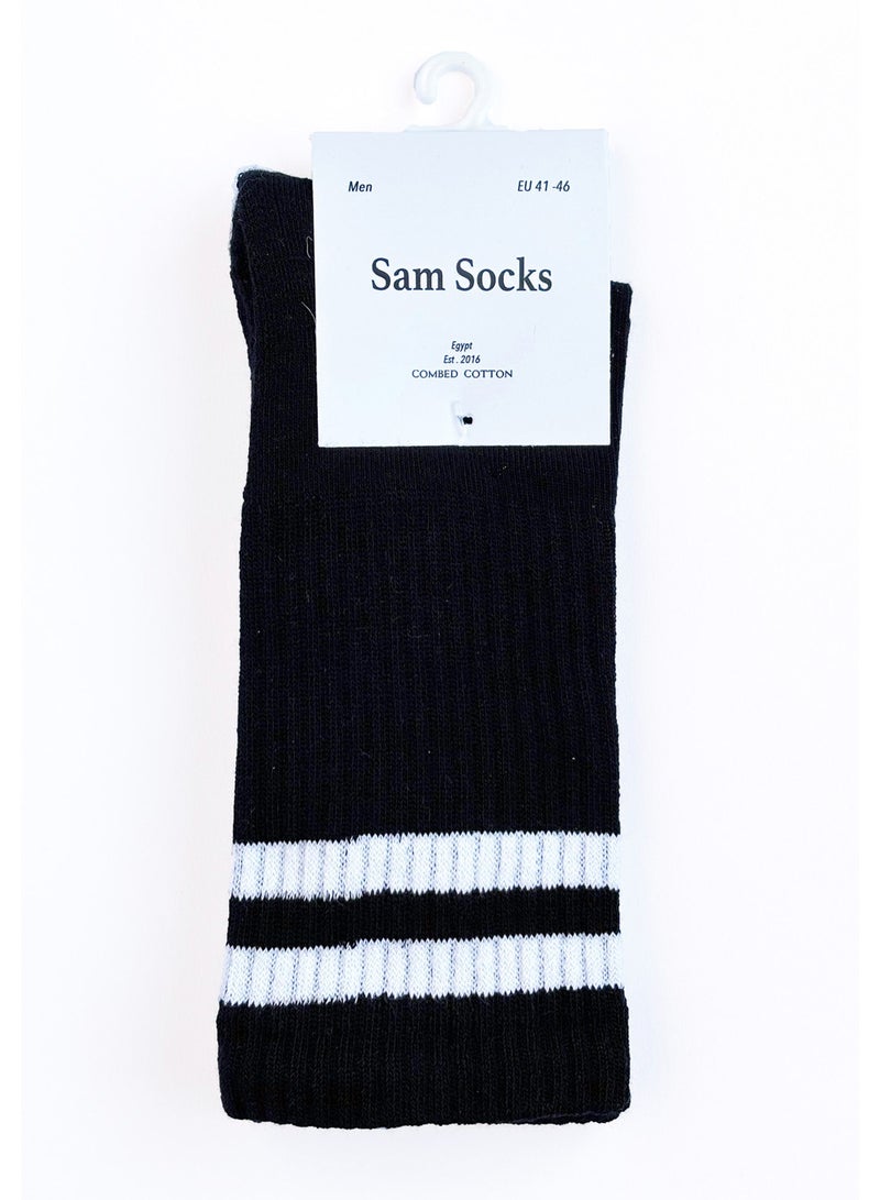 سام سوكس للرجال مجموعة من 6 شراب نص فوطة رياضى اسود-ابيض-رصاصى - Image 5