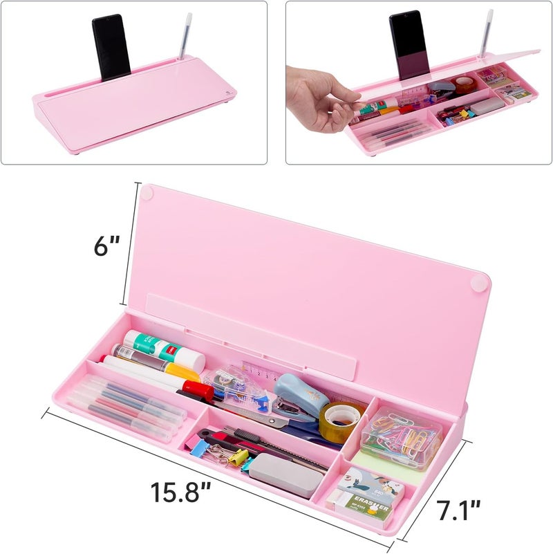 TSJ OFFICE Desktop Whiteboard Dry-Erase-Board - Computer Keyboard Stand White Board Surface Pad with Drawer, Desk Organizers with Accessories for Office, Home, School Supplies - Image 4