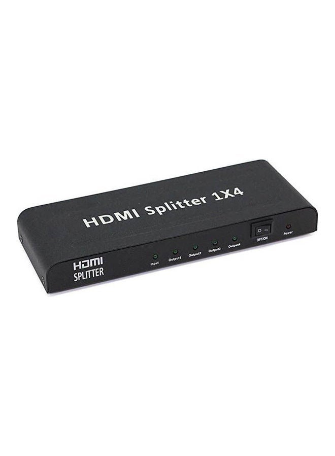 HDMI Splitter 1 In 4 Out – Movcle 1X4 Port HDMI Distribution Hub Supports 4Kx2K Ultra HD, 1080p, 3D Video – High-Bandwidth 1.65GHz (-3dB) Signal for Seamless AV Transmission – Plug & Play HDMI Box Adapter for TV, Monitor, Projector, PS5 – Black - Image 1