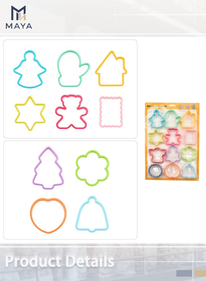 Maya 12-Piece Plastic Cookie Cutter Set(Random color） - Image 3
