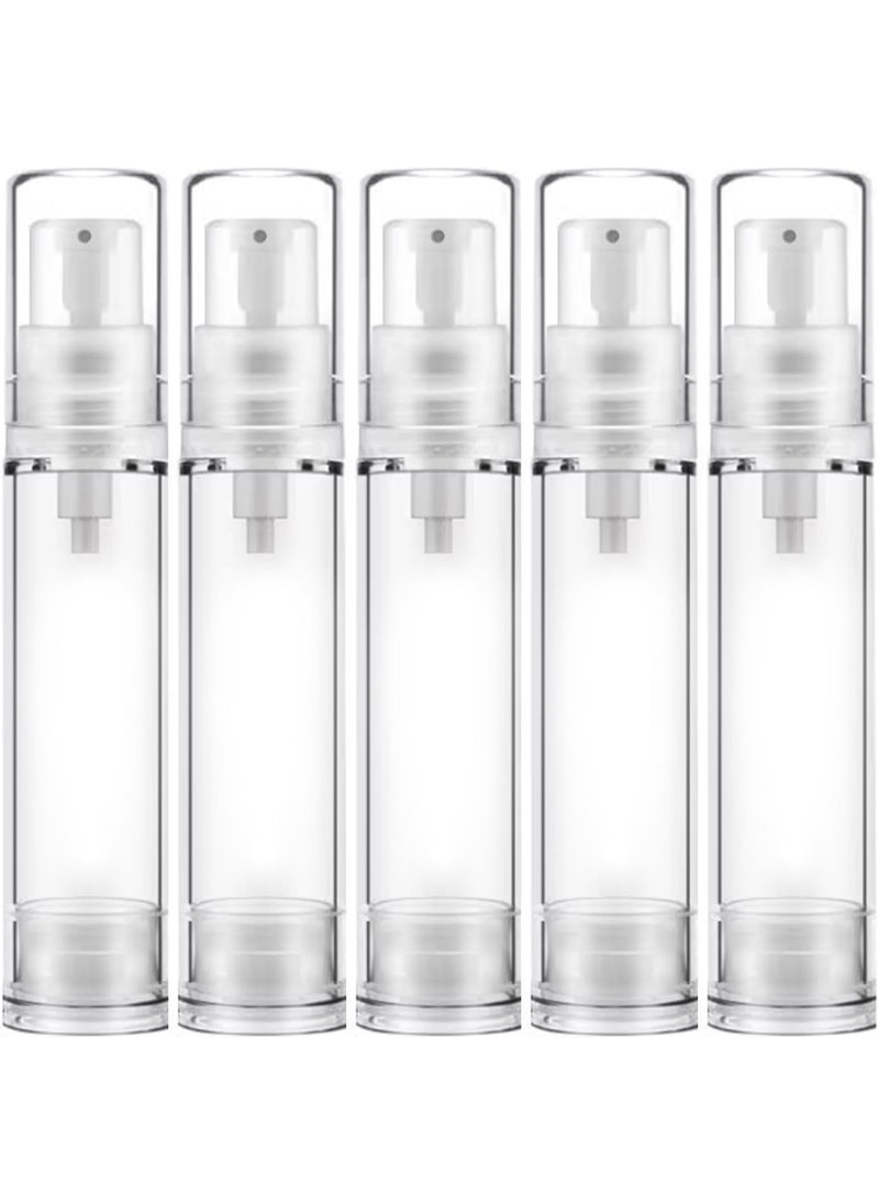 KEAIYYJ- Travel Pump Bottle Airless Mini Foundation Container Empty Refillable 10 ml 5 Pack