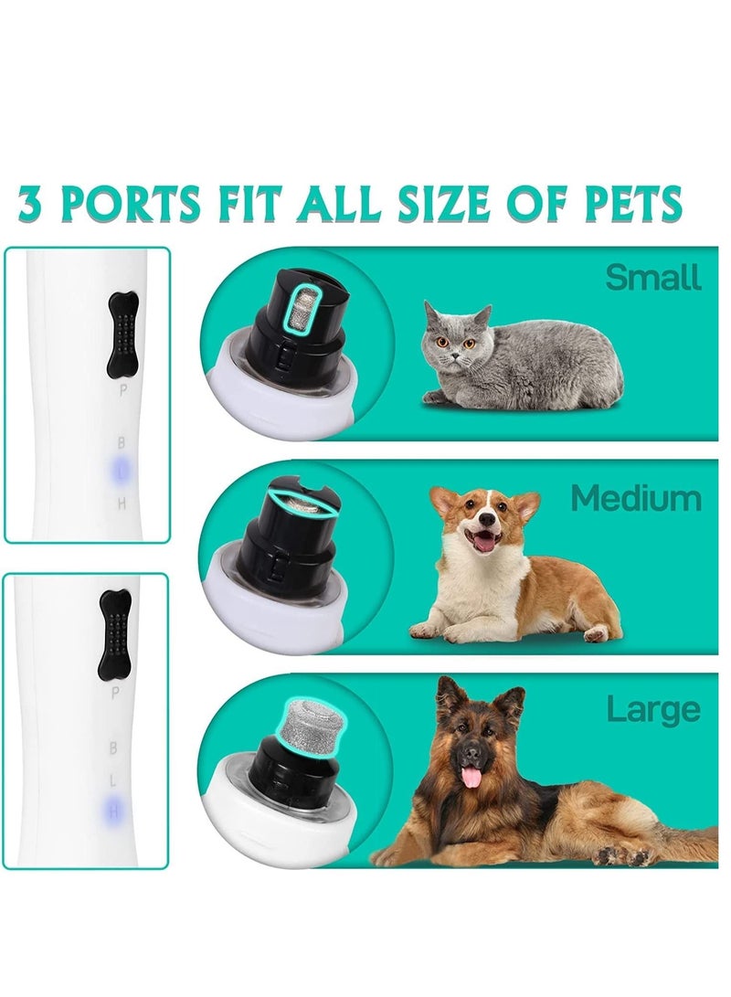 Bluejw Dog & Cat Nail Grinder with 2-Speed, Auto-Stop Protection and High-Strength Clipper, 5 LED Lights Pet Toenail Trimmer for Large, Medium, Small Breed, 3 Ports Low-Noise Painless Paw Filer - Image 5