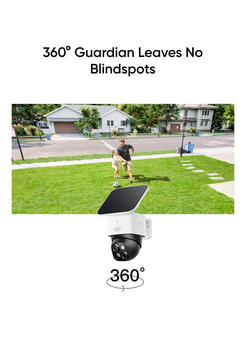 إيوفي eufy Security SoloCam S340 كاميرات مزدوجة كاميرا أمان تعمل بالطاقة الشمسية خارجية لاسلكية، كاميرا أمان منزلية 3K، مراقبة 360 درجة، لا توجد نقاط عمياء، شبكة Wi-Fi 2.4 جيجا هرتز، متوافقة مع HomeBase 3،  - Image 4