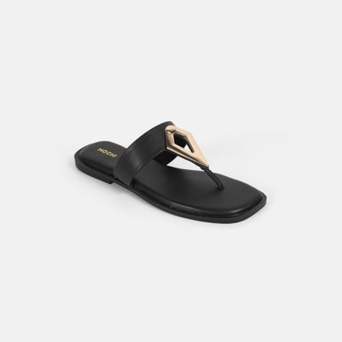 Mochi Women's Black Synthetic Stylish Flat Sandal UK/4 EU/37 (32-1170) - Image 4