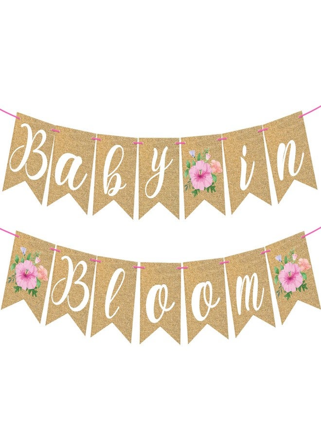 Adecortalk Baby in Bloom Banner Floral Baby Shower Banner Flower Bady Shower Party Decorations Flower Theme Bady Shower Bunting Garland for Girls Bady in Bloom Party Wildflowers Tea Party Supplies Indoor Outdoor - Image 1