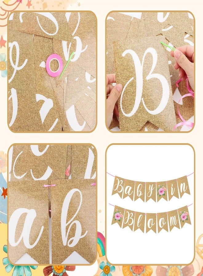 Adecortalk Baby in Bloom Banner Floral Baby Shower Banner Flower Bady Shower Party Decorations Flower Theme Bady Shower Bunting Garland for Girls Bady in Bloom Party Wildflowers Tea Party Supplies Indoor Outdoor - Image 3