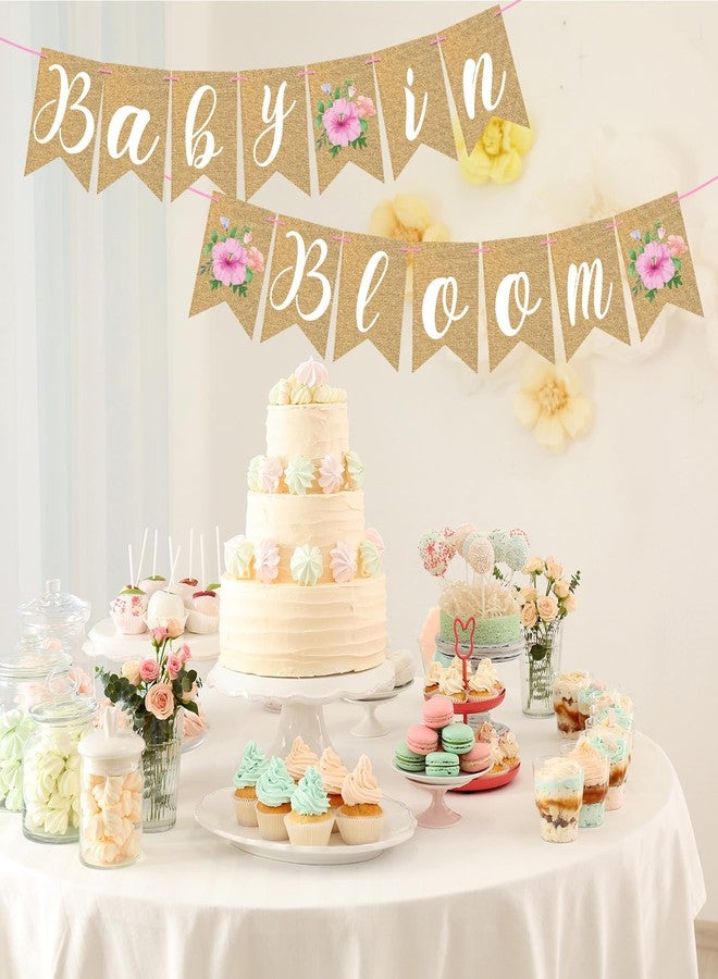 Adecortalk Baby in Bloom Banner Floral Baby Shower Banner Flower Bady Shower Party Decorations Flower Theme Bady Shower Bunting Garland for Girls Bady in Bloom Party Wildflowers Tea Party Supplies Indoor Outdoor - Image 4