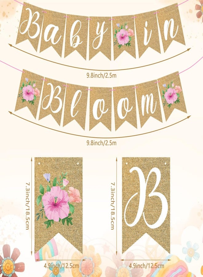Adecortalk Baby in Bloom Banner Floral Baby Shower Banner Flower Bady Shower Party Decorations Flower Theme Bady Shower Bunting Garland for Girls Bady in Bloom Party Wildflowers Tea Party Supplies Indoor Outdoor - Image 2