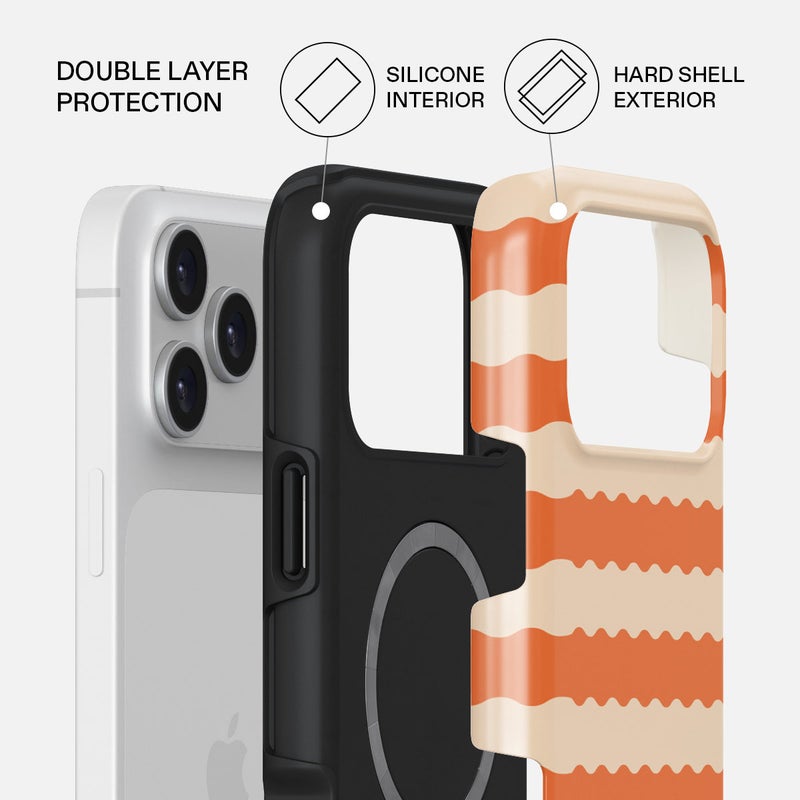 Burga iPhone 17 Pro Papaya Premium Case Compatible with Hybrid Dual-Layer Hard Shell + Silicone Protection - Scratch-Resistant Shockproof Mobile Cover - Image 2