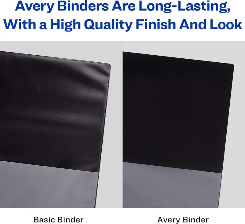 AVERY Heavy-Duty View 3 Ring Binder, 3" Slant Rings, Holds 11" x 17" Paper, 1 White Binder (72127) - Image 3