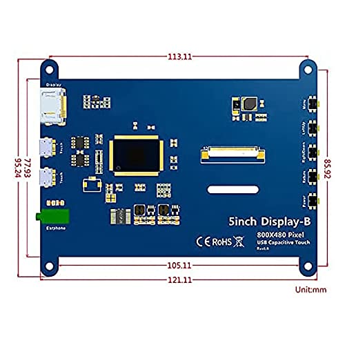 ELECROW 5 Inch Touch Screen Monitor for Raspberry Pi - 800×480 Mini Monitor Touchscreen LCD Display Compatible with Raspberry Pi 5/4/3B+/3B, BB Black, Banana Pi, Jetson Nano, Windows, PC - Image 4