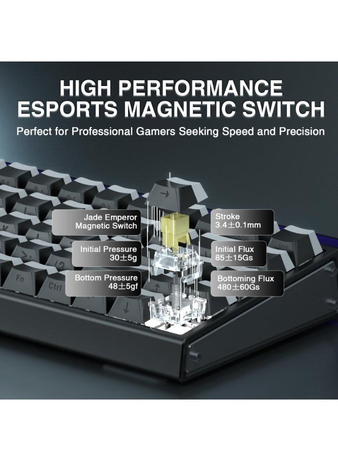 أولا لوحة مفاتيح ألعاب سلكية AULA Hero 68 HE 60%، لوحة مفاتيح مغناطيسية بتأثير هول مع معدل استطلاع 8 كيلو هرتز، أغطية مفاتيح PBT مطبوعة على الجانب، صندوق إضاءة خلفية RGB، برنامج ويب قابل للتخصيص للاعبي الكمبيوتر الشخصي/ماك - Image 5