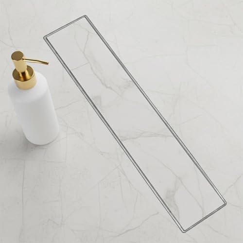 ARQUIN Tile Insert Shower Drain Channel 24x4 Inch Bathroom Tile Insert Drain | 304 Grade Stainless Steel Waste Water Marble Floor Drain Channel with Cockroach Trap (1mm Thickness) - Image 1