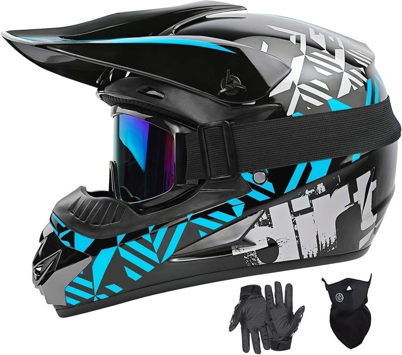 SPARK Youth Kids Motocross Helmet Set with Goggles, Gloves, and Face Mask - DOT Approved - Image 2