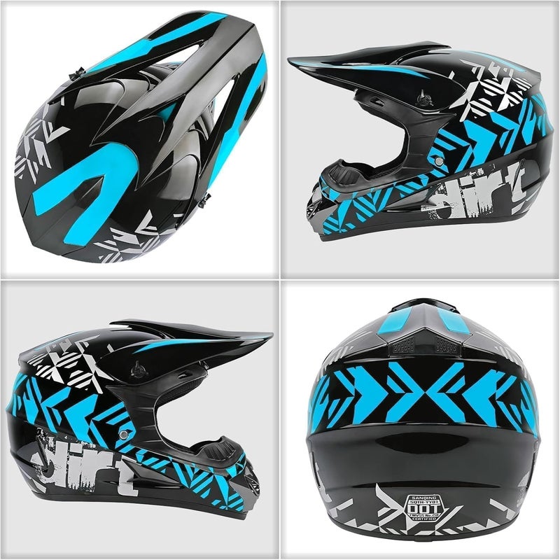 SPARK Youth Kids Motocross Helmet Set with Goggles, Gloves, and Face Mask - DOT Approved - Image 4