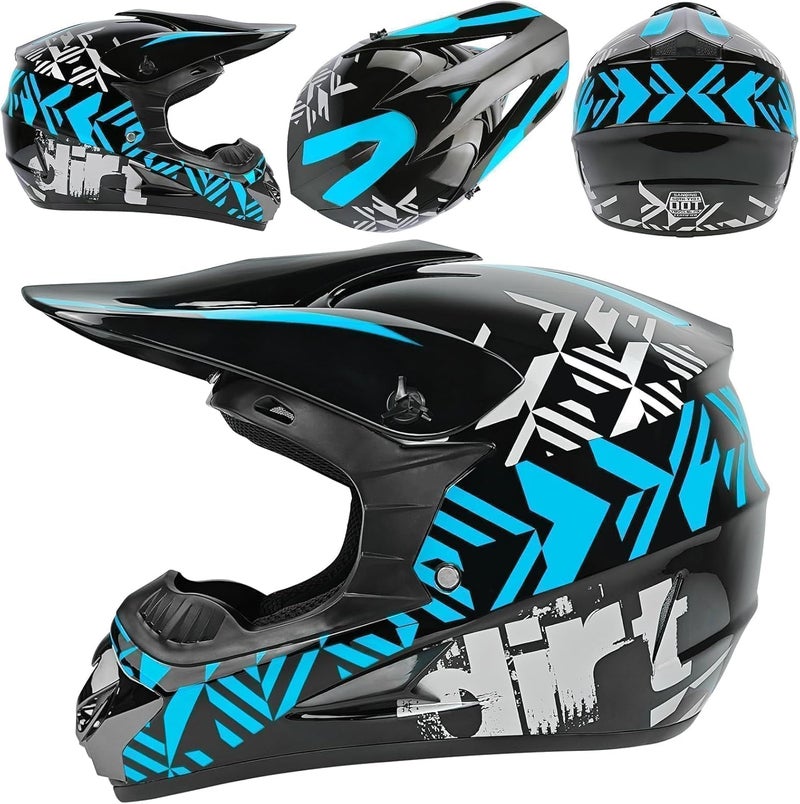 SPARK Youth Kids Motocross Helmet Set with Goggles, Gloves, and Face Mask - DOT Approved - Image 3