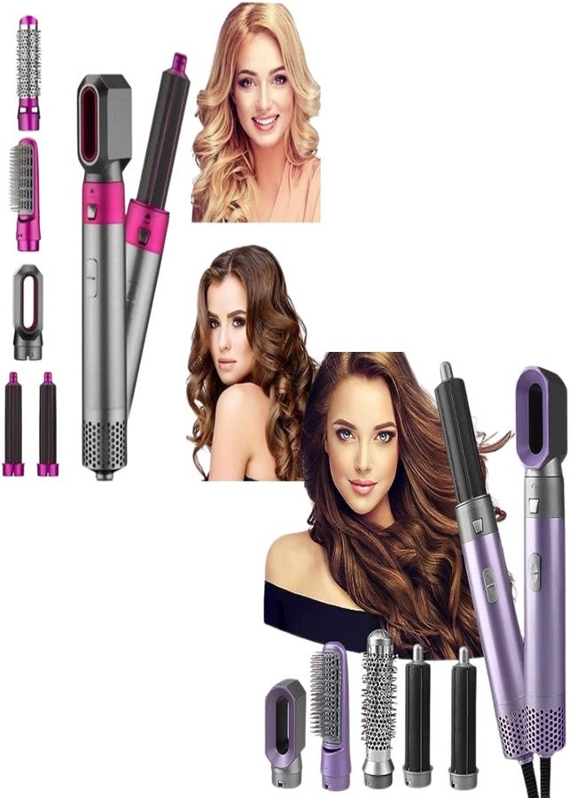 Exxelo 5 in 1 Hot Air Brush, ABS Heated Surface, Hair Styler, 3 Temp Settings, Curly, Wavy, Straight Hair - Image 1