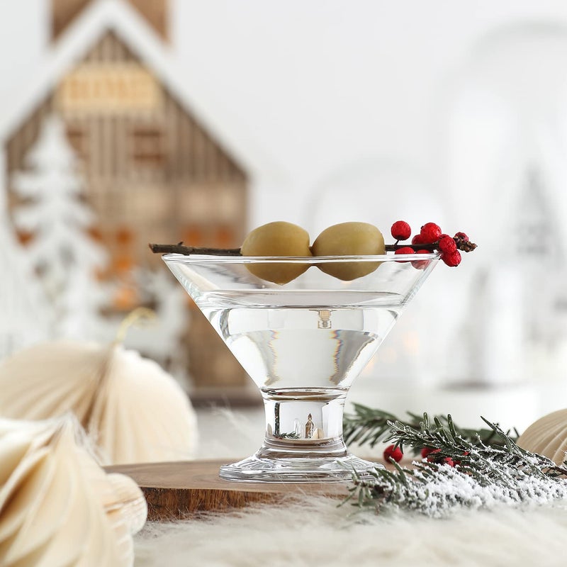 LAV Stemless Martini Glasses Set of 6 Mini Martini Glass Set 55 oz Tiny Elegant Cocktail Glasses for Home and Bars Multipurpose Glass Dessert Cups Party Glassware Made in Europe - Image 3