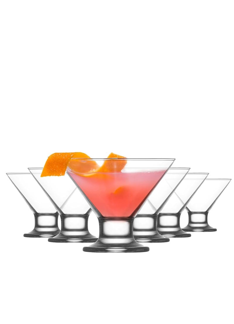 LAV Stemless Martini Glasses Set of 6 Mini Martini Glass Set 55 oz Tiny Elegant Cocktail Glasses for Home and Bars Multipurpose Glass Dessert Cups Party Glassware Made in Europe - Image 1