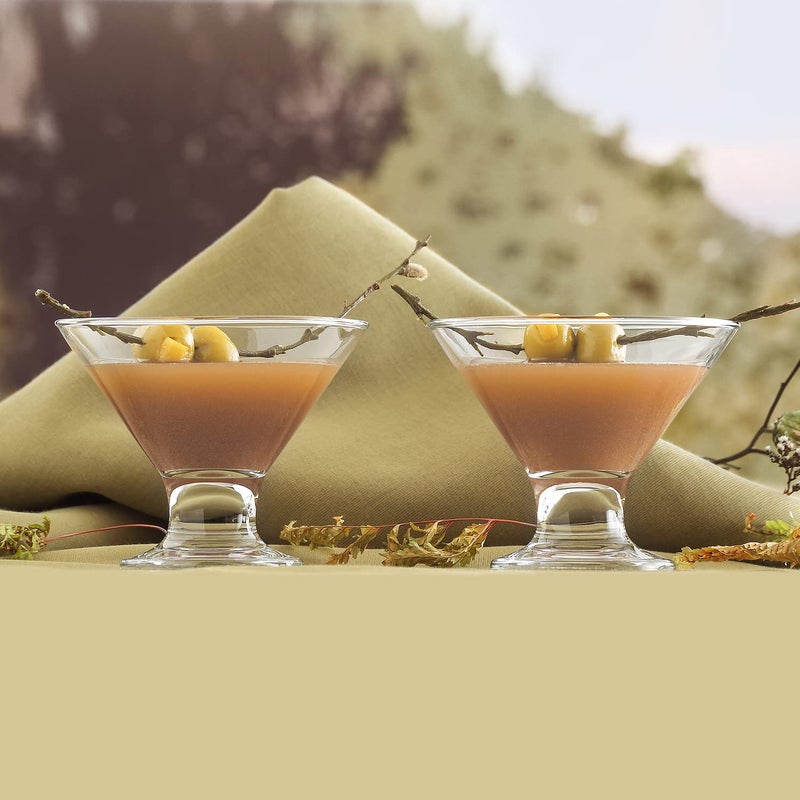 LAV Stemless Martini Glasses Set of 6 Mini Martini Glass Set 55 oz Tiny Elegant Cocktail Glasses for Home and Bars Multipurpose Glass Dessert Cups Party Glassware Made in Europe - Image 5
