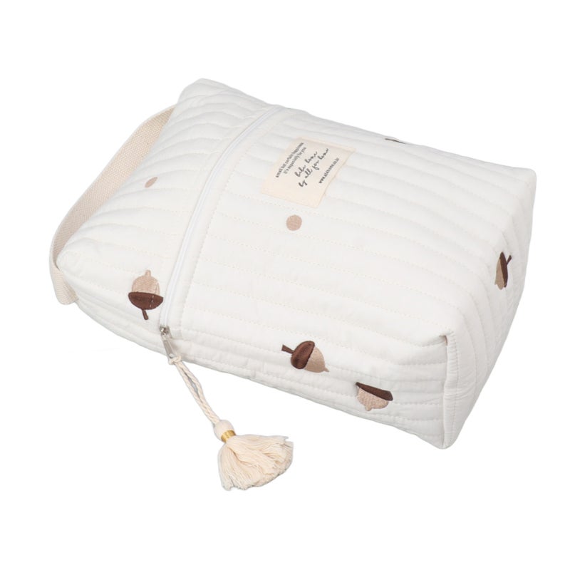 Diaper Bag: Cotton Cloth, Quilted Embroidered Pattern - Stroller-Attachable, Multi-Pocket Storage Diaper Bag for Baby Care, Outdoor Trips, Daily Errands - Image 5