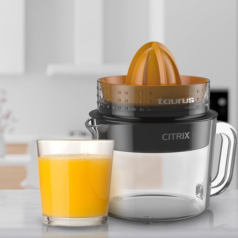 Taurus Citrus Juicer with 2 Interchangeable Cones, Premium Glass Container, Easy-to-Clean, Compact Design, Perfect for Limes, Oranges, and Lemons - Durable, Hygienic, and Versatile for Everyday Use - Image 2
