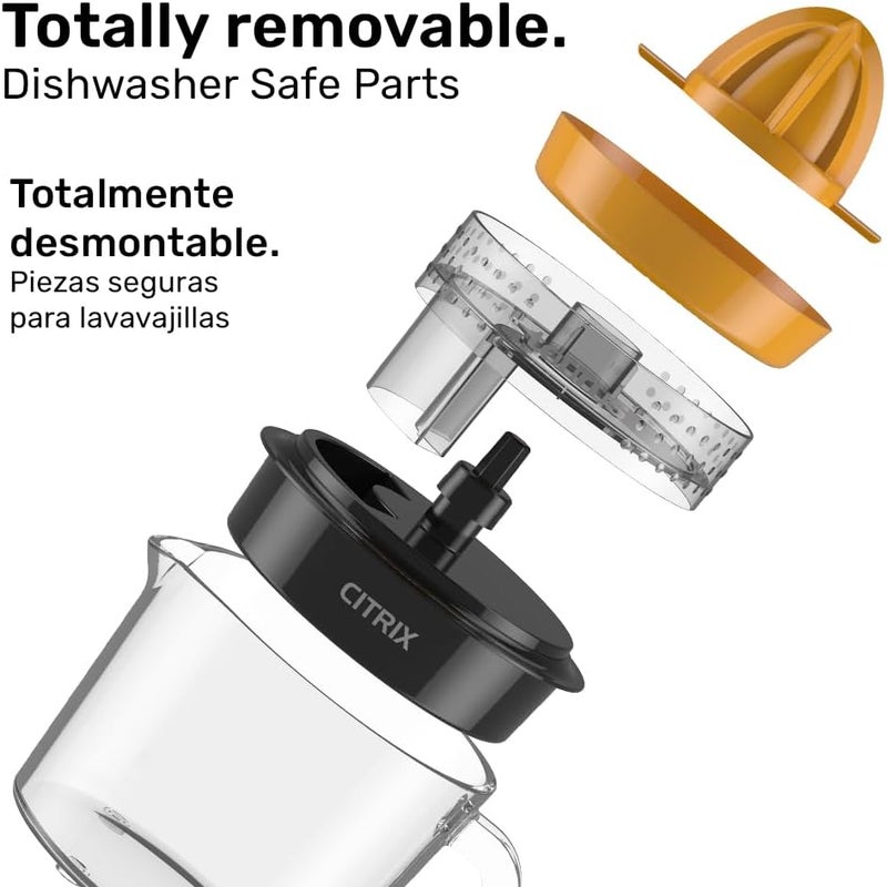 Taurus Citrus Juicer with 2 Interchangeable Cones, Premium Glass Container, Easy-to-Clean, Compact Design, Perfect for Limes, Oranges, and Lemons - Durable, Hygienic, and Versatile for Everyday Use - Image 5