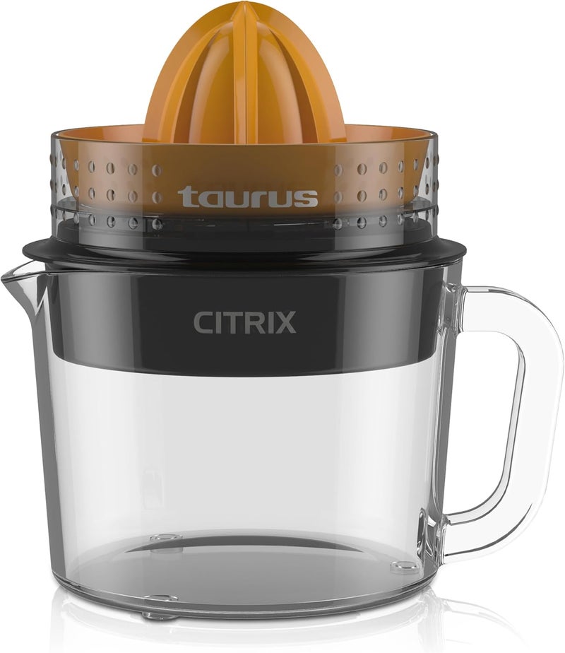 Taurus Citrus Juicer with 2 Interchangeable Cones, Premium Glass Container, Easy-to-Clean, Compact Design, Perfect for Limes, Oranges, and Lemons - Durable, Hygienic, and Versatile for Everyday Use - Image 1