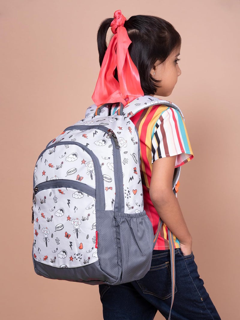 COSMUS KIDO APPU Kids GREY 15L 14 inches Polyester Printed School Backpack Bag ideal for Boys and Girls of Age Group 2-5 yrs | Small Students Daypacks - Image 4