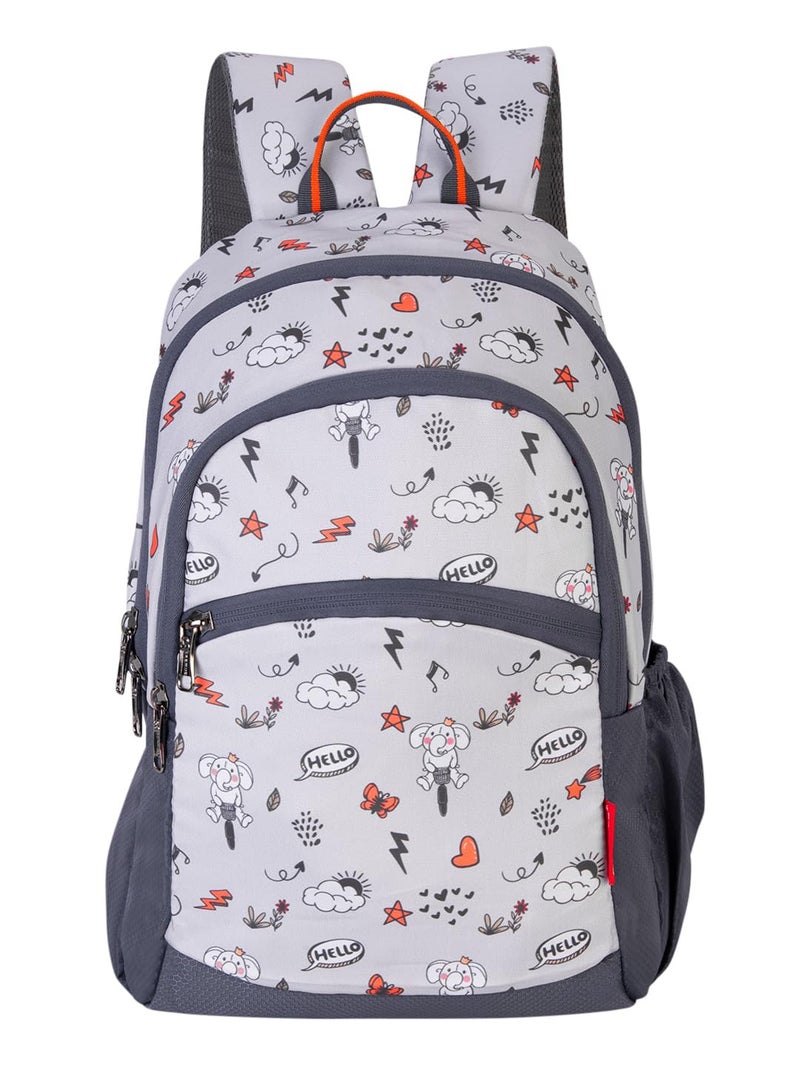 COSMUS KIDO APPU Kids GREY 15L 14 inches Polyester Printed School Backpack Bag ideal for Boys and Girls of Age Group 2-5 yrs | Small Students Daypacks - Image 1